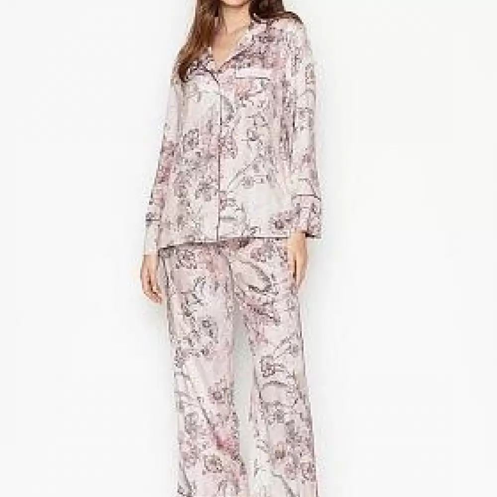 Mor Desenli Pijama Takımı